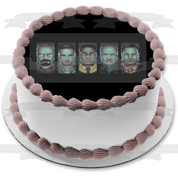 ¡Breaking Bad Cartoon Walter White, Jesse, Gus, Mike y Saul! Imagen comestible para decoración de tarta ABPID27023 