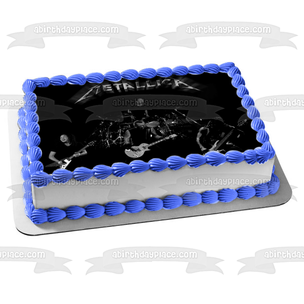 Metallica Rock Band James Hetfield Lars Ulrich Clliff Burton Kirk Hammett Edible Cake Topper Image ABPID26876