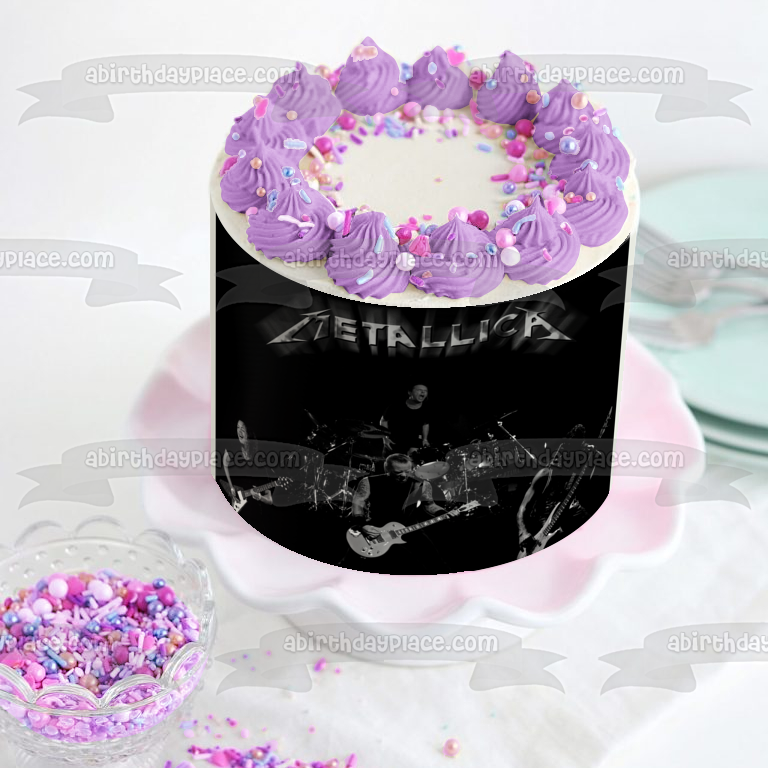 Metallica Rock Band James Hetfield Lars Ulrich Clliff Burton Kirk Hammett Edible Cake Topper Image ABPID26876