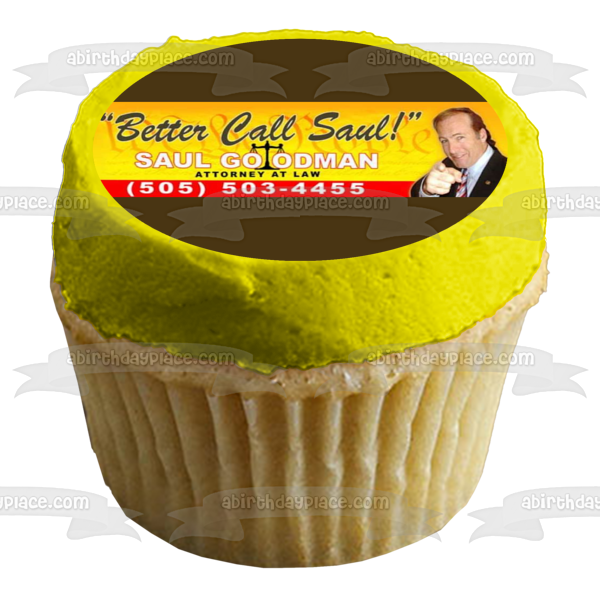 Better Call Saul Abogado Billboard Saul Goodman Imagen comestible para decoración de tarta ABPID27028 