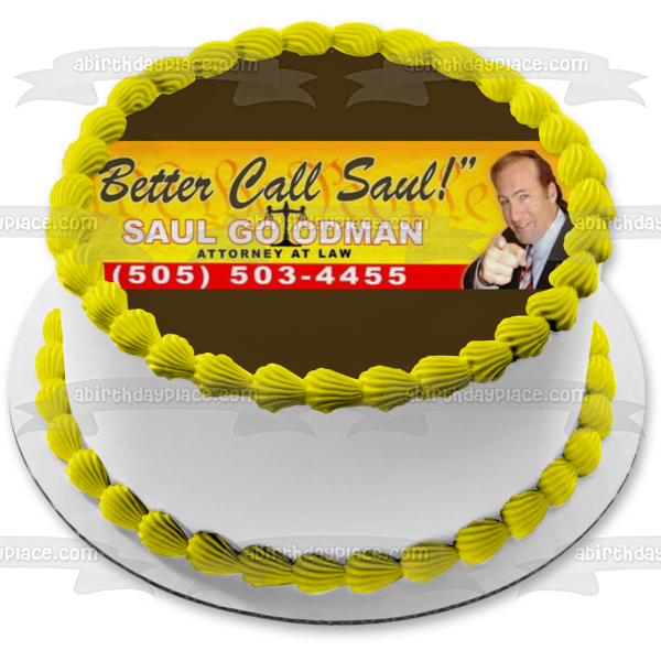 Better Call Saul Abogado Billboard Saul Goodman Imagen comestible para decoración de tarta ABPID27028 