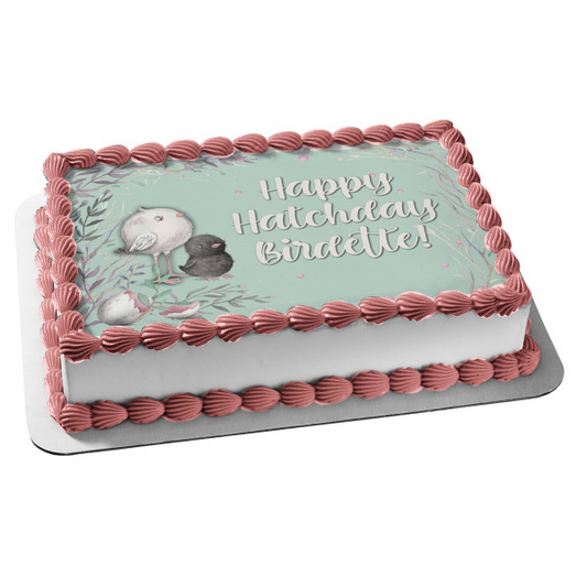 Baby Birds Hatchlings Illustration Edible Cake Topper Image ABPID56270