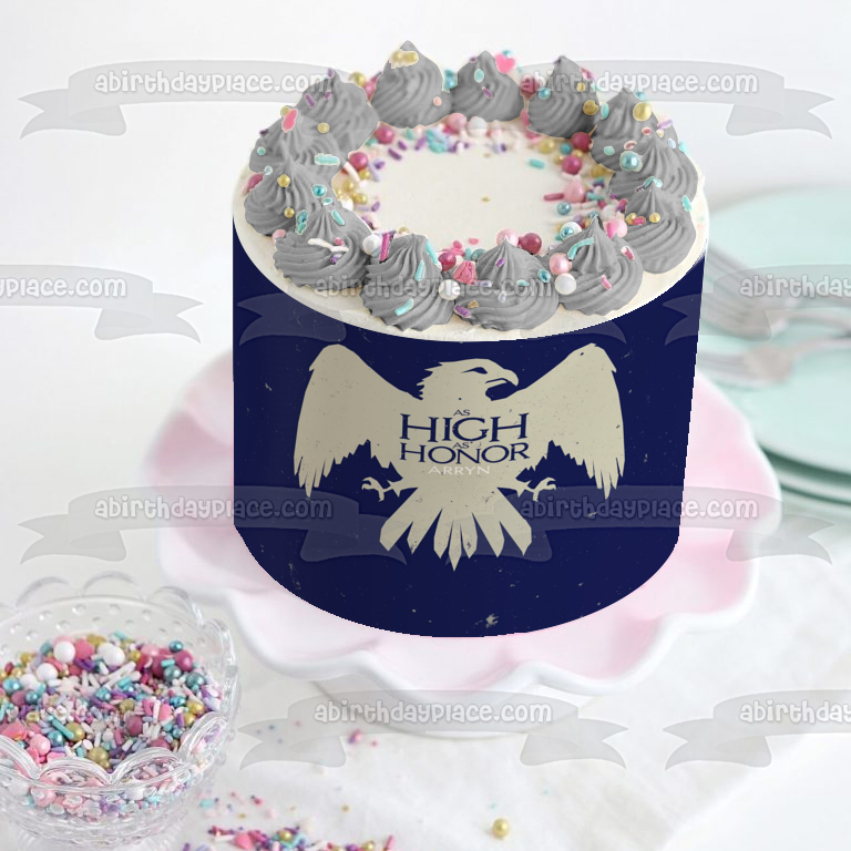 Game of Thrones House Arryn Emblem As High As Honor Edible Cake Topper Image ABPID26946