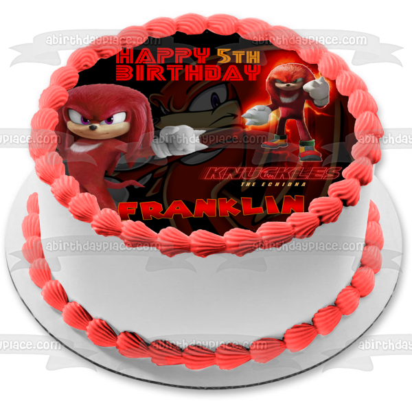 Imagen comestible para decoración de tarta de Sonic the Hedgehog 2 Knuckles the Echidna ABPID56279 