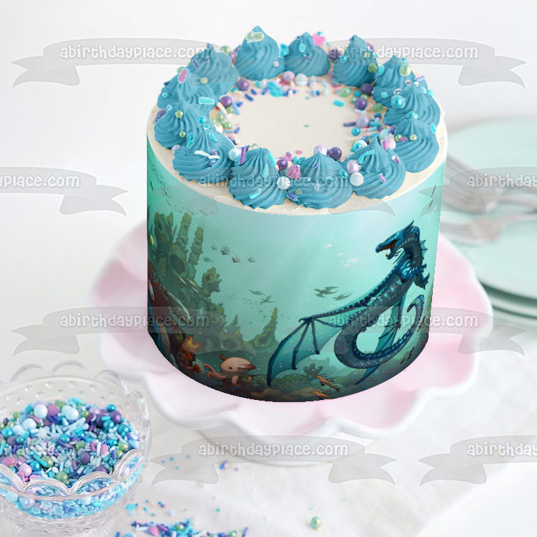 Imagen comestible para tarta con diseño de princesa marina con alas de fuego del heredero perdido Tsunami ABPID56287 