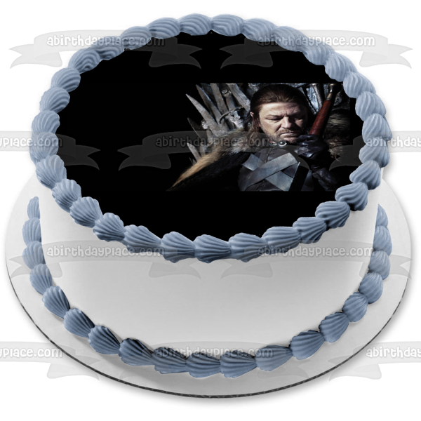 Game of Thrones Eddard Stark Iron Throne Edible Cake Topper Image ABPID26948