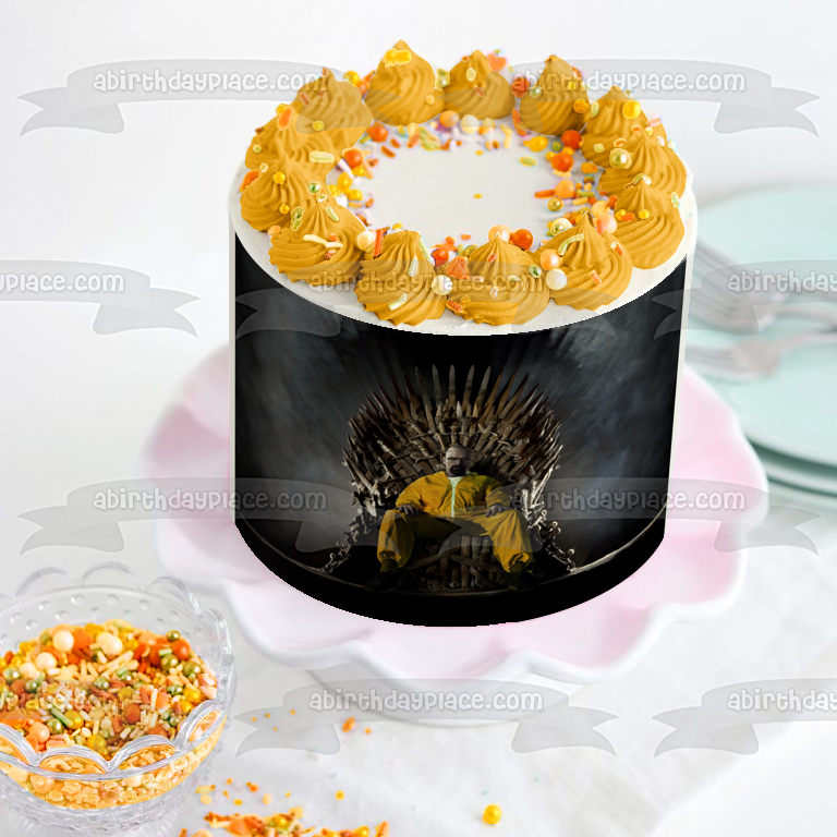 Breaking Bad Walter White Game of Thrones Iron Throne Edible Cake Topper Image ABPID27076