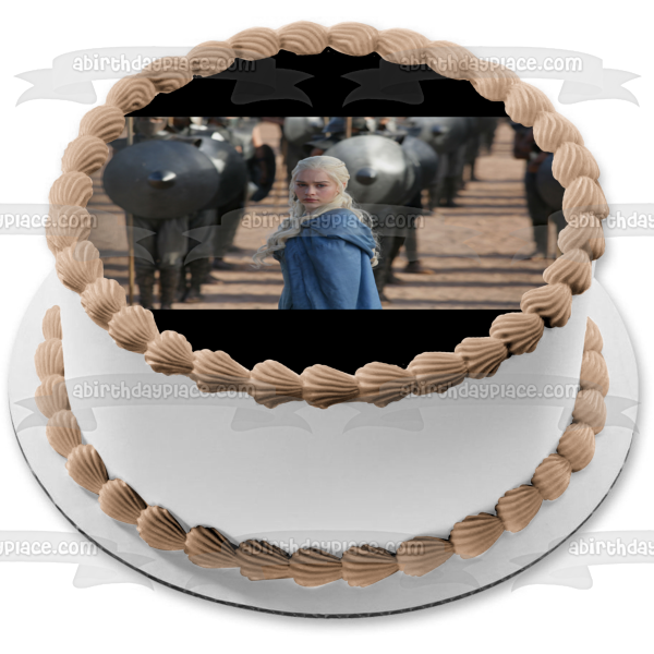 Game of Thrones and Now His Watch Is Ended Daenerys Targaryen Edible Cake Topper Image ABPID26956