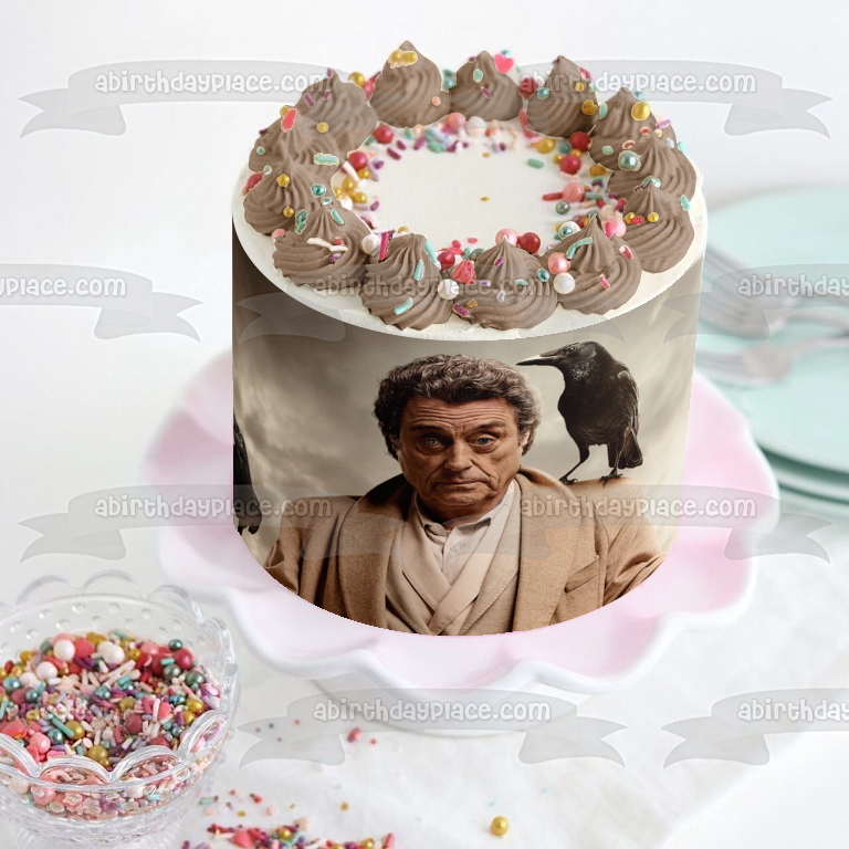 American Gods Mr. Wednesday and Crows Edible Cake Topper Image ABPID26968