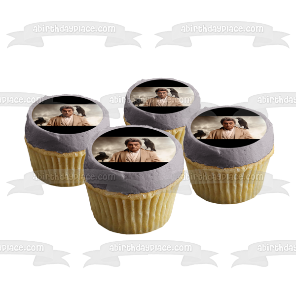 American Gods Mr. Wednesday and Crows Edible Cake Topper Image ABPID26968