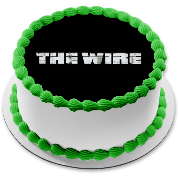 The Wire Logo Black Background Edible Cake Topper Image ABPID27096