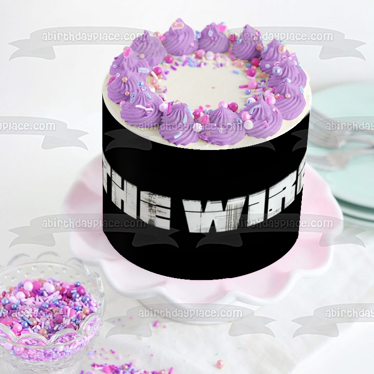 The Wire Logo Black Background Edible Cake Topper Image ABPID27096