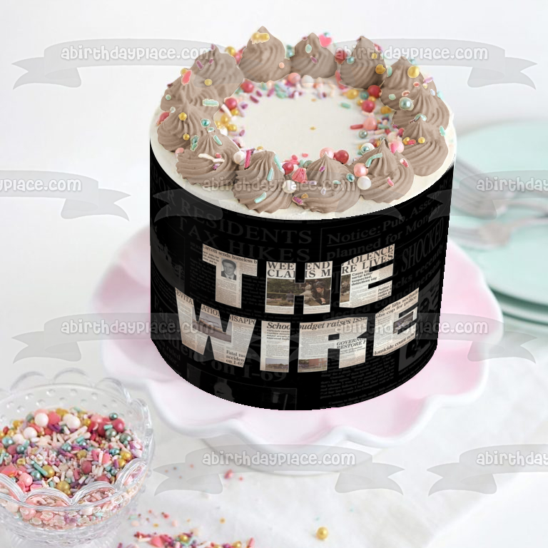 The Wire Newspaper Clippings Background Edible Cake Topper Image ABPID27098