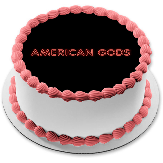 American Gods Logo Black Background Edible Cake Topper Image ABPID26981