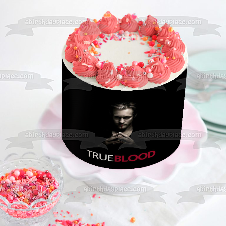 True Blood Eric Northman Vampiro Fondo Negro Imagen comestible para decoración de tarta ABPID26998 