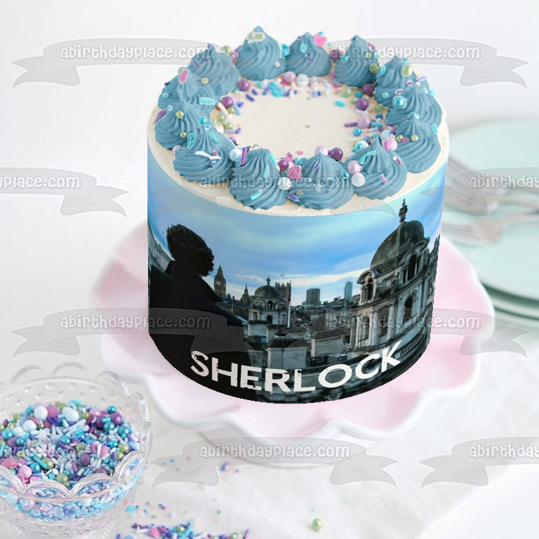 Sherlock Sherlock Holmes Overlooking the City Edible Cake Topper Image ABPID27129