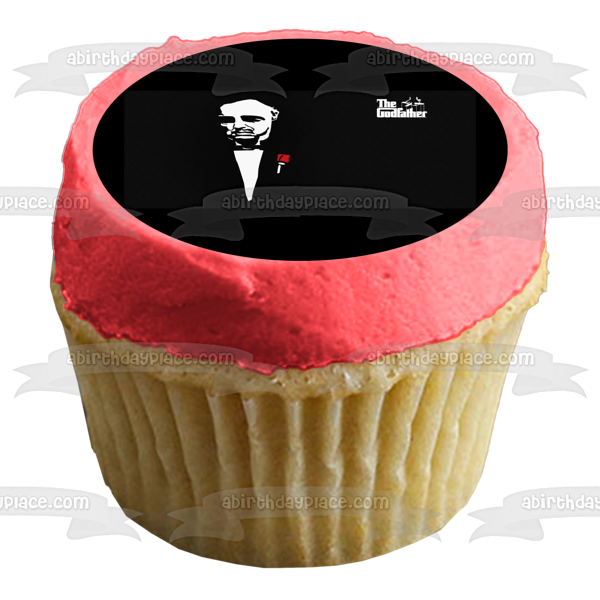 El padrino Vito Corleone blanco y negro rosa roja comestible decoración para tarta imagen ABPID27131 