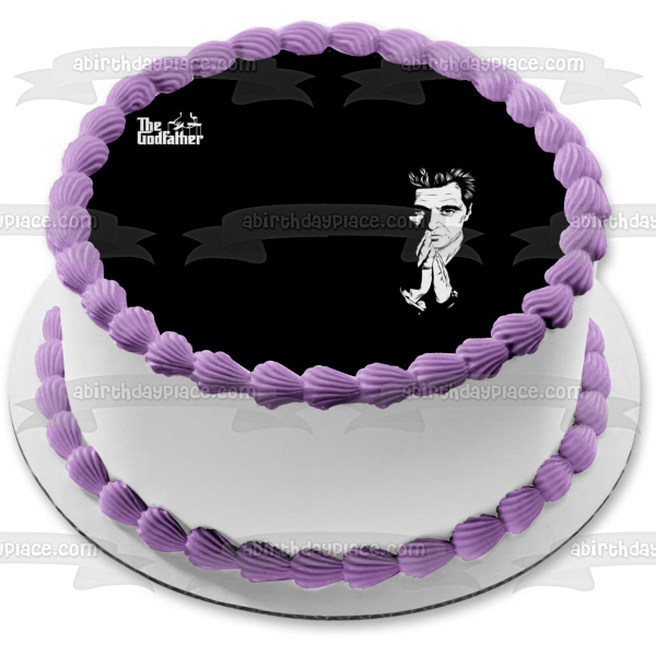 The Godfather Michael Corleone Black and White Edible Cake Topper Image ABPID27133