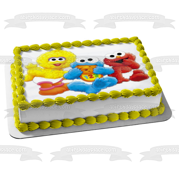 Sesame Street Baby Big Bird Baby Elmo Baby Cookie Monster Edible Cake Topper Image ABPID27380