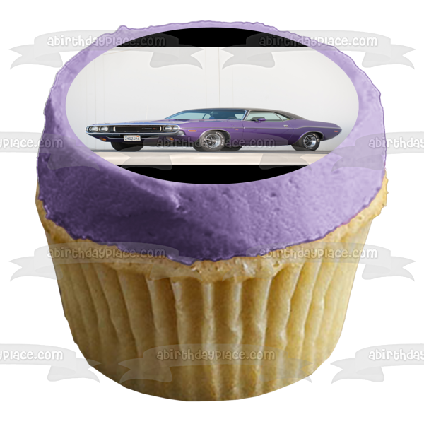 1970 Purple Dodge Challenger Rt Sports Car Edible Cake Topper Image ABPID27404