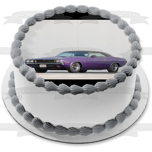 1970 Purple Dodge Challenger Rt Sports Car Edible Cake Topper Image ABPID27404