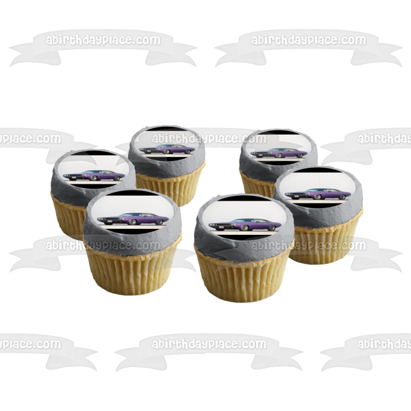 1970 Purple Dodge Challenger Rt Sports Car Edible Cake Topper Image ABPID27404