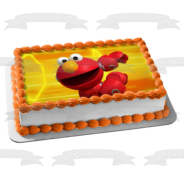 Imagen de decoración comestible para tarta de Elmo de Mecha Builders de Barrio Sésamo ABPID56297 