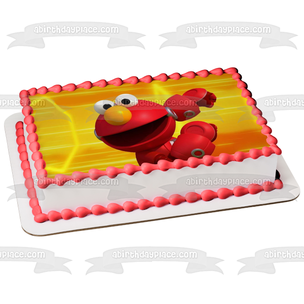 Imagen de decoración comestible para tarta de Elmo de Mecha Builders de Barrio Sésamo ABPID56297 