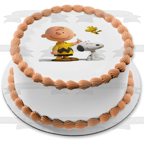 Imagen de decoración comestible para tarta de Peanuts Charlie Brown Snoopy Woodstock ABPID27517 