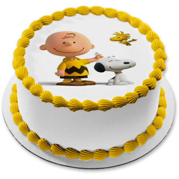 Imagen de decoración comestible para tarta de Peanuts Charlie Brown Snoopy Woodstock ABPID27517 