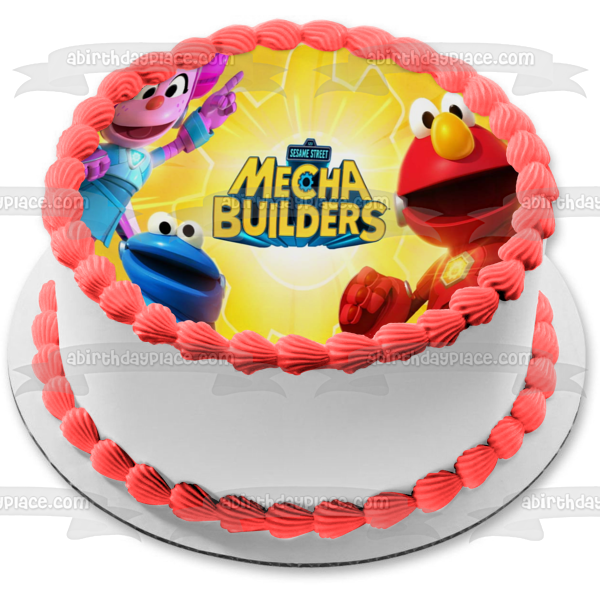 Sesame Street Mecha Builders Elmo Cookie Monster Abby Edible Cake Topper Image ABPID56294