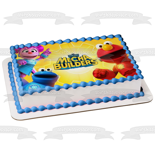 Sesame Street Mecha Builders Elmo Cookie Monster Abby Edible Cake Topper Image ABPID56294