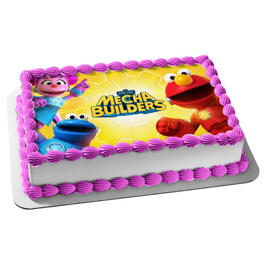 Barrio Sésamo Mecha Builders Elmo Cookie Monster Abby Adorno comestible para tarta Imagen ABPID56294 