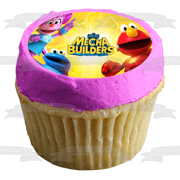 Sesame Street Mecha Builders Elmo Cookie Monster Abby Edible Cake Topper Image ABPID56294