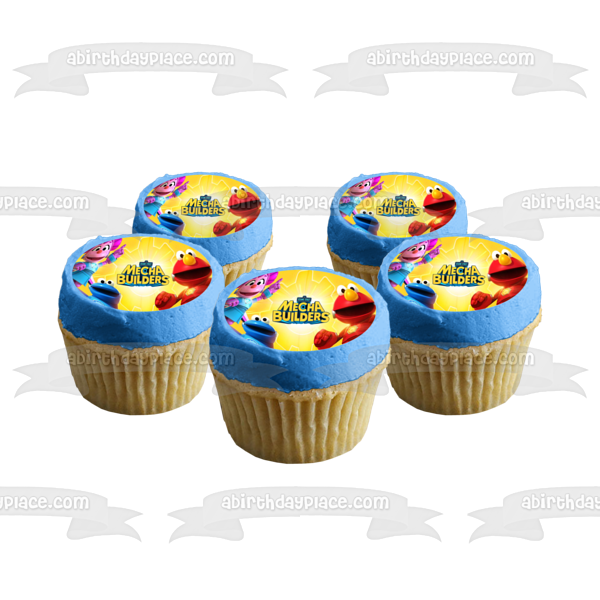 Sesame Street Mecha Builders Elmo Cookie Monster Abby Edible Cake Topper Image ABPID56294