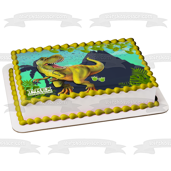 T-Rex Chomp Dinosaur Edible Cake Topper Image ABPID56302