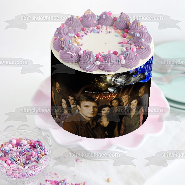 Firefly Malcom Kaylee Jayne Inara River Hoban Zoe Simon Shepherd Earth the Serentiy Edible Cake Topper Imagen ABPID27190 