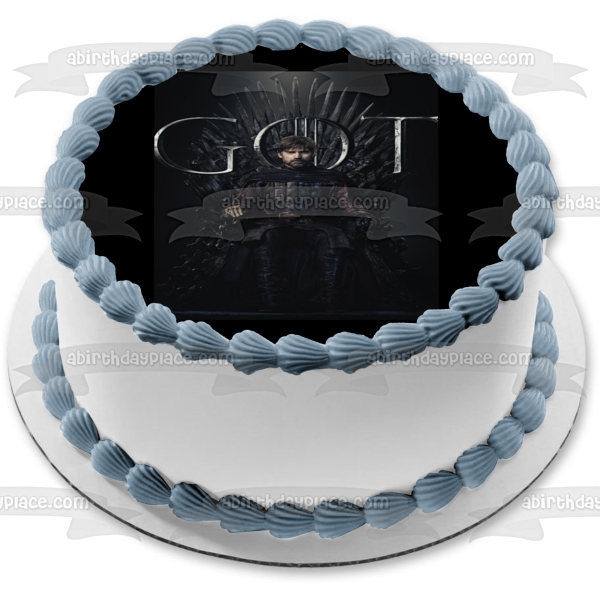 Juego de Tronos Jaime Lannister Trono de Hierro Fondo Negro Adorno Comestible para Tarta Imagen ABPID27198 