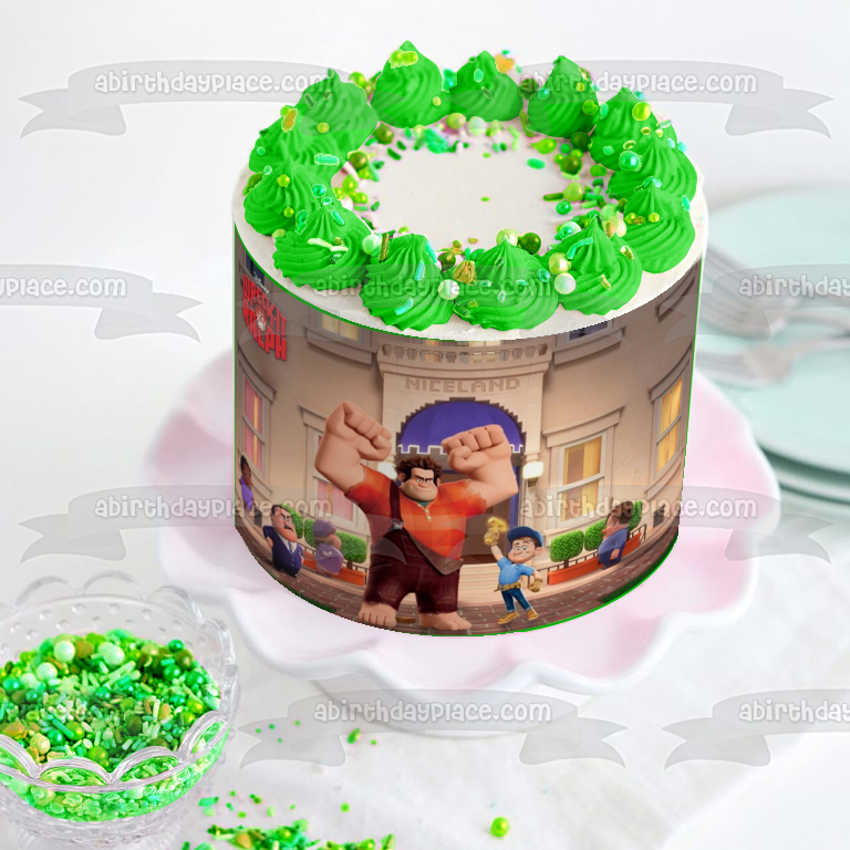 Imagen de decoración comestible para tarta de Disney Wreck-It Ralph Fix-It Felix Gene Niceland ABPID27550 