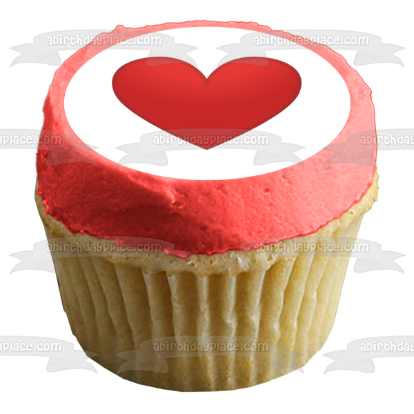 Red Heart Happy Valentine's Day Edible Cake Topper Image ABPID27573