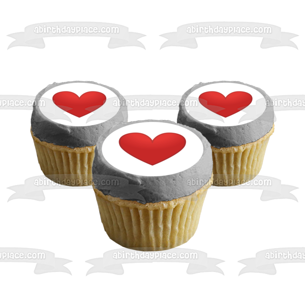 Red Heart Happy Valentine's Day Edible Cake Topper Image ABPID27573