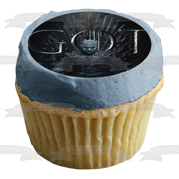 Game of Thrones Iron Throne Night King Black Background Edible Cake Topper Image ABPID27206