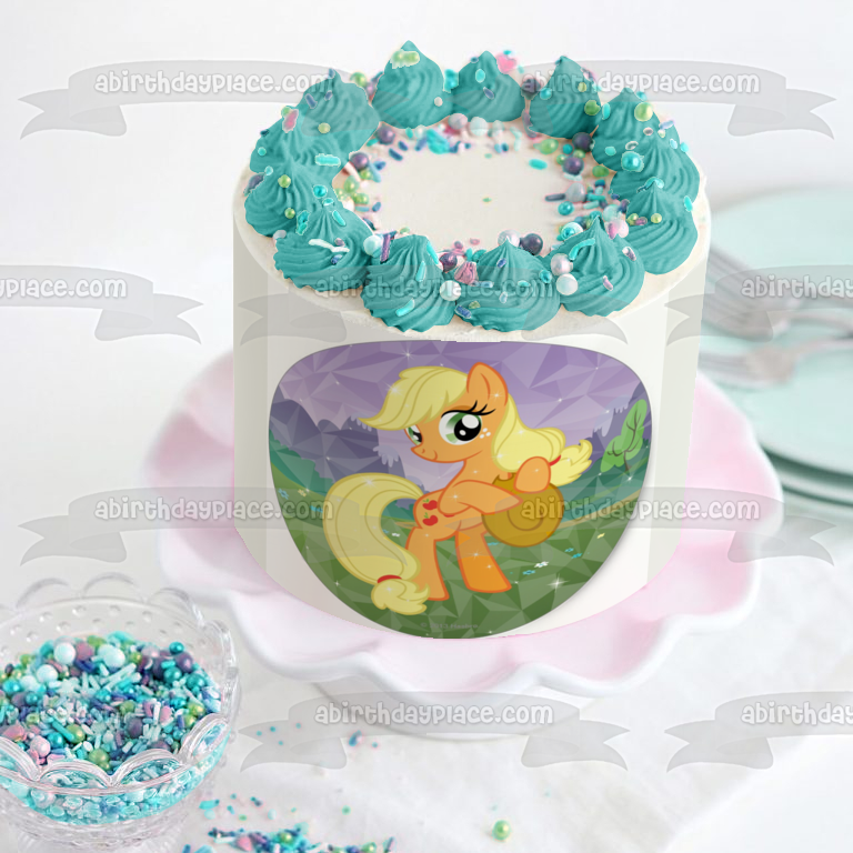 My Little Pony Applejack Trees Flowers Edible Cake Topper Image ABPID27595