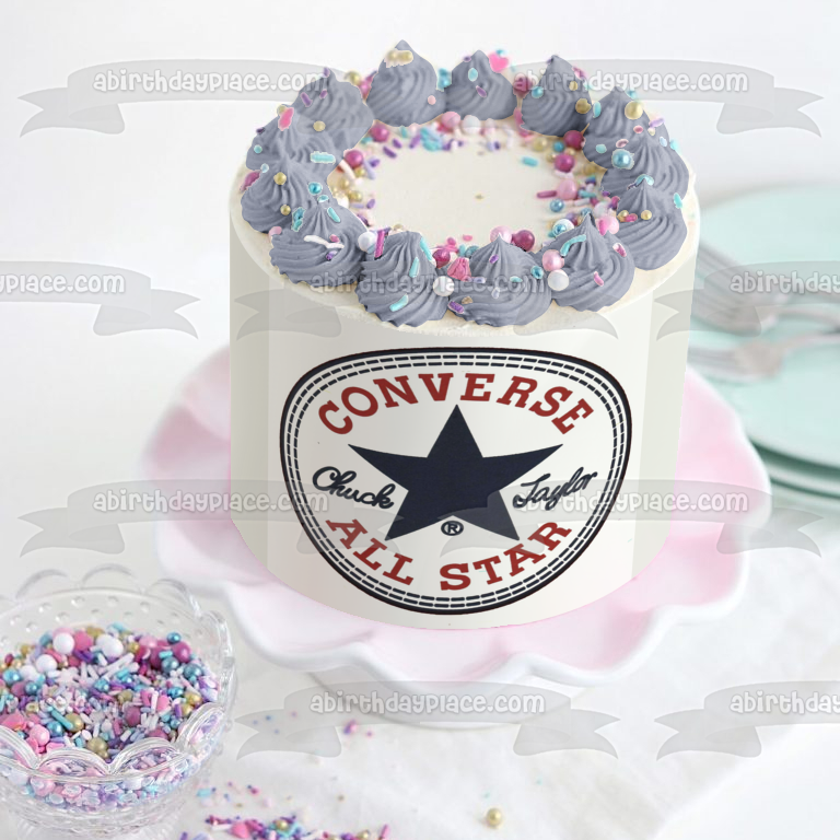 Converse All Star Sneaker Logo Estrella Azul Chuck Taylor Imagen comestible para decoración de tarta ABPID27724 