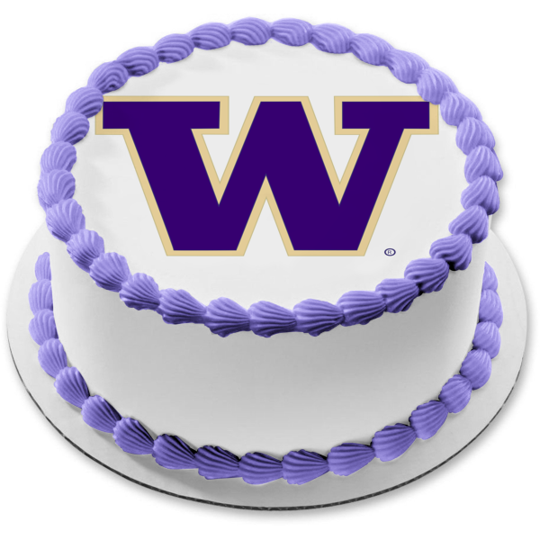 Imagen comestible para decoración de tarta con el logotipo de los Huskies de la Universidad de Washington ABPID27271 