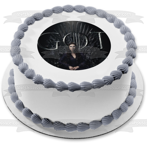 Juego de Tronos Melisandre Trono de Hierro Fondo Negro Decoración Comestible para Tarta Imagen ABPID27272 