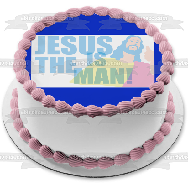 Jesus Is the Man Silhouette Edible Cake Topper Image ABPID27755