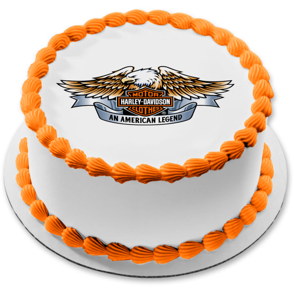 Harley Davidson Logo Eagle an American Legend Edible Cake Topper Image ABPID27289