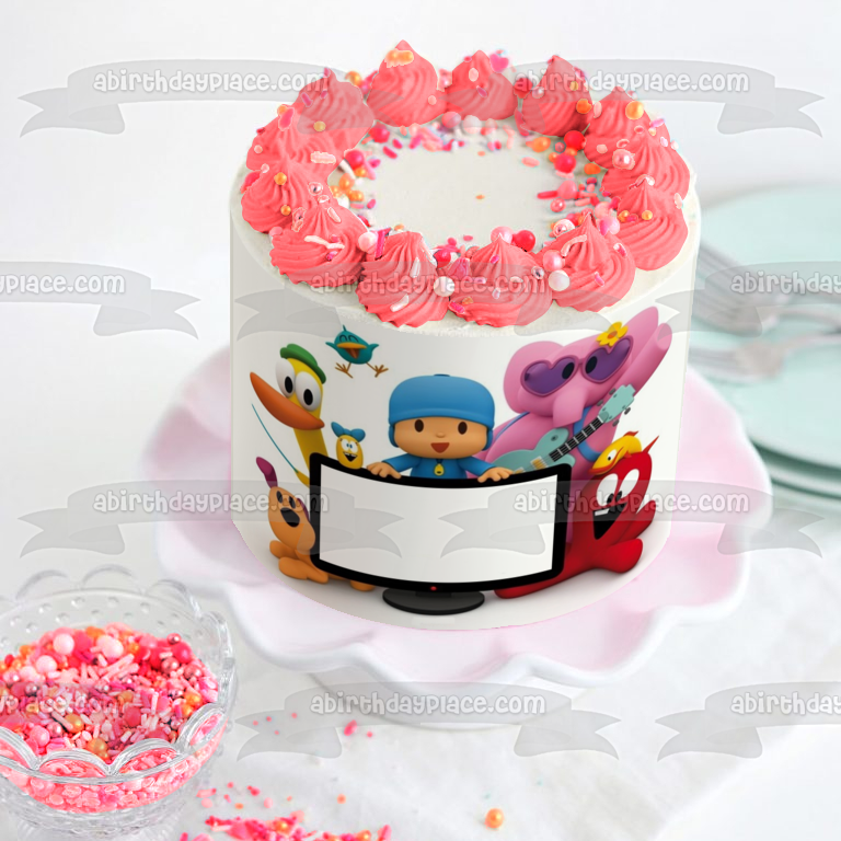 Pocoyo Pato Elly Loula Sleepy Bird Pulpo Oruga Adorno comestible para tarta Marco de imagen ABPID27293 