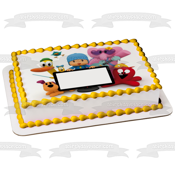 Pocoyo Pato Elly Loula Sleepy Bird Pulpo Oruga Adorno comestible para tarta Marco de imagen ABPID27293 